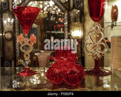 Venise, avec affichage des objets fabriqués à partir de verre de Murano, Italie, Vénétie Banque D'Images