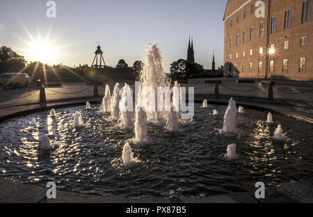 Uppsala, château, musée d'art en bois, horloge, réveil Gunilla, Suède, Uppland Banque D'Images