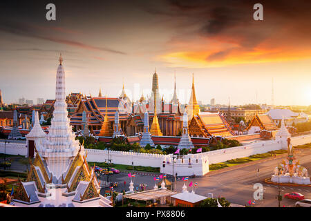 Au crépuscule du Grand Palais à Bangkok, Thaïlande Banque D'Images