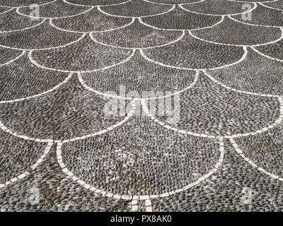 Funchal, décoré de pavage de galets, le Portugal, Madère Banque D'Images