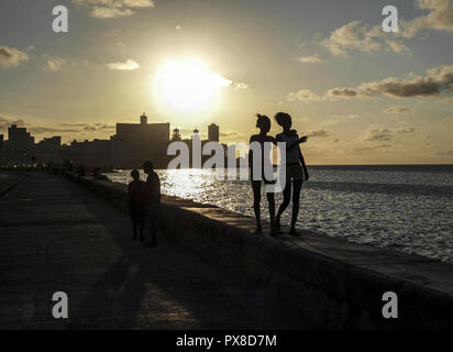 La Havane Vieja, la vieille ville, Malecon, La Havane, Cuba Banque D'Images