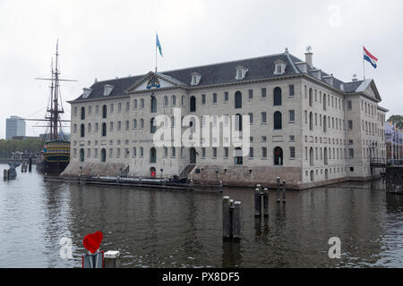 Le National Maritime Museum à Amsterdam. Banque D'Images