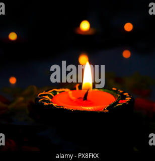 Lampe/Diyas décoré pour la fête de Diwali Banque D'Images