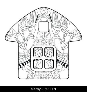 Chambre de style zentangle aux lignes épurées pour un livre à colorier pour anti stress, t-shirt, tatouage et autres style zentangle decorationsOwl avec clean Illustration de Vecteur