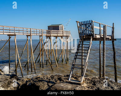 Carrelets (cabanes de pêcheurs), Saint Palais sur Mer, Charente Maritime, Nouvelle Aquitaine, France Banque D'Images