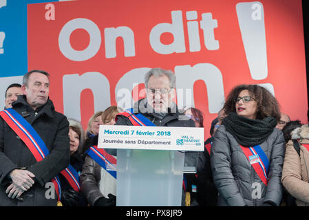 Créteil : contre la disparition du département de val-de-marne et de ses services publics locaux Banque D'Images