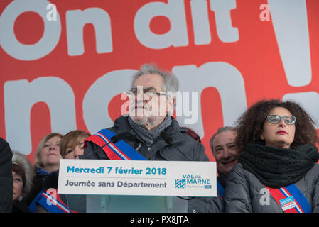 Créteil : contre la disparition du département de val-de-marne et de ses services publics locaux Banque D'Images