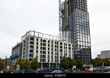Construction d'Angel Gardens dans le centre-ville de Manchester dans le quart nord Banque D'Images