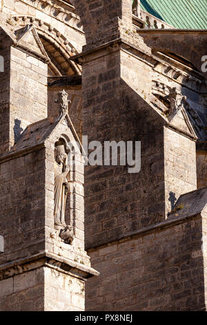 Détails de l'extérieur de la cathédrale de Notre Dame, France Banque D'Images