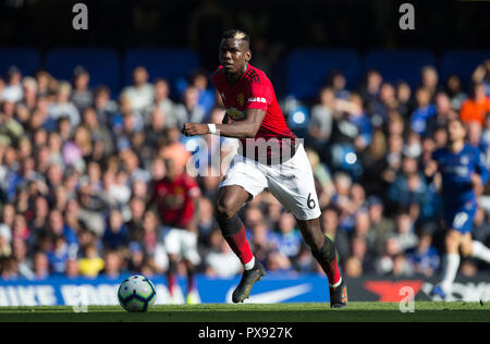 Londres, Royaume-Uni. 20 octobre 2018. Paul Pogba de Man Utd au cours de la Premier League match entre Chelsea et Manchester United à Stamford Bridge, Londres, Angleterre le 20 octobre 2018. **Utilisation ÉDITORIALE SEULEMENT** - Photo par Andy Rowland / premier Images des médias. Crédit : Andrew Rowland/Alamy Live News Banque D'Images