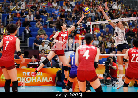 Kanagawa, Japon. 19 Oct, 2018.  ?Sarina Koga (JPN) Volleyball Volleyball FIVB : Women's World Championship Japon 2018 ronde finale 5e place entre le Japon 1-3 United States à Yokohama Arena de Kanagawa, Japon . Credit : Naoki Morita/AFLO SPORT/Alamy Live News Banque D'Images
