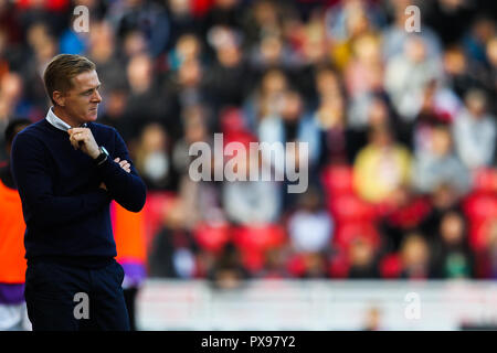 SToke-on-Trent, Royaume-Uni. 20 Oct, 2018. Birmingham City manager Garry Monk au cours de l'EFL Sky Bet Championship match entre Stoke City et Birmingham City au stade de bet365, Stoke-on-Trent, Angleterre le 20 octobre 2018. Photo par Jurek Biegus. Usage éditorial uniquement, licence requise pour un usage commercial. Aucune utilisation de pari, de jeux ou d'un seul club/ligue/dvd publications. Credit : UK Sports Photos Ltd/Alamy Live News Banque D'Images