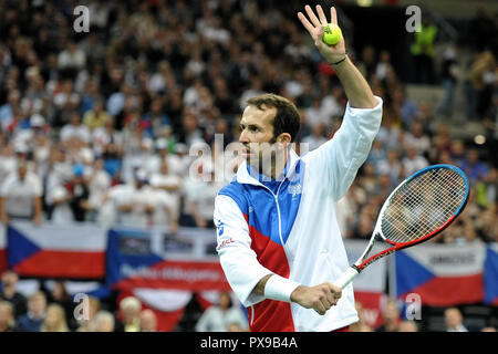 Prague, République tchèque. 18 Oct, 2018. Le double vainqueur de la Coupe Davis Radek Stepanek dire au revoir à sa carrière de tennis le 18 octobre à l'O2 Arena de Prague en République tchèque. Credit : Slavek Ruta/ZUMA/Alamy Fil Live News Banque D'Images