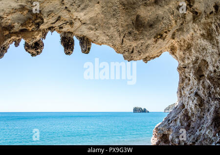 Superbe cave à la côte de Palinuro Cilento Italie Banque D'Images