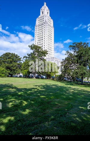 Le bâtiment du Capitole et motifs de Louisiane à Baton Rouge. Le plus haut bâtiment de capitol dans le nous. Banque D'Images