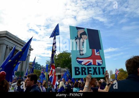 Peuples autochtones anti brexit mars manifestation à Londres 20 oct 2018 UK Banque D'Images