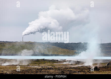 Site de l'eau thermique Gunnuhver juste à l'extérieur de Reykjavik, Islande. Banque D'Images