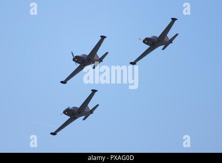 ROME - 3 juin : l'équipe acrobatique Breitling Jet Team au Spectacle Aérien International de Rome le 3 juin 2012 à Rome, Italie Banque D'Images