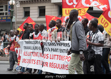 Manifestation à Paris 'tide' pour l'égalité, la justice sociale et de la solidarité Banque D'Images