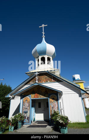 Les Vieux Croyants dans l'Église russe de l'Alaska Nikolaevsk Banque D'Images