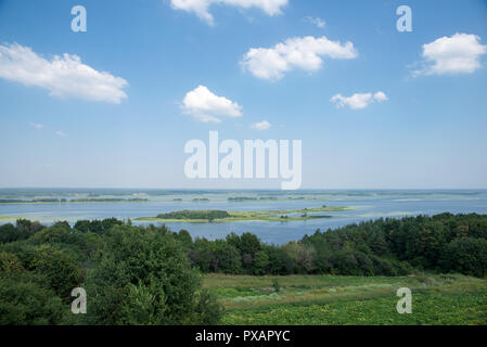 Vue de l'île sur le fleuve Dniepr Banque D'Images