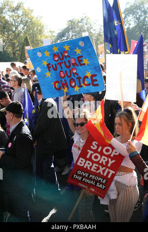 Vote sur les peuples - Octobre 2018 Brexit Londres Banque D'Images