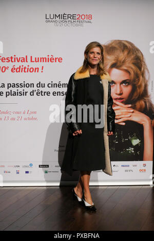 Lyon, France, 19 octobre 2018 : l'actrice française Marina Fois est vu à Lyon (Centre-est de la France) alors qu'elle assiste à une séance de presse à l'occasion o Banque D'Images