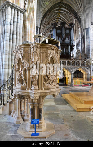 Cathédrale d'Exeter, Exeter, Angleterre, Royaume-Uni. Banque D'Images