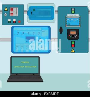 Contrôler l'installation de ventilation Illustration de Vecteur