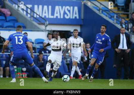 Cardiff, Royaume-Uni. 20 Oct, 2018. Jean Michel Ser de Fulham : Crédit en action. Premier League match, Cardiff City v Fulham au Cardiff City Stadium le samedi 20 octobre 2018. Cette image ne peut être utilisé qu'à des fins rédactionnelles. Usage éditorial uniquement, licence requise pour un usage commercial. Aucune utilisation de pari, de jeux ou d'un seul club/ligue/dvd publications. Photos par Andrew Andrew/Verger Verger la photographie de sport/Alamy Live News Banque D'Images