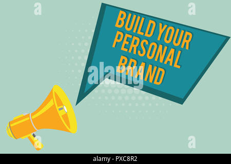 Signe texte montrant construire votre marque personnelle. Photo conceptuelle La pratique de marketing montrant eux-mêmes. Banque D'Images