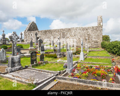 Église Killursa, près de Headford dans le comté de Galway, Irlande, daterait du 12ème ou 13ème siècle. Remnan Banque D'Images