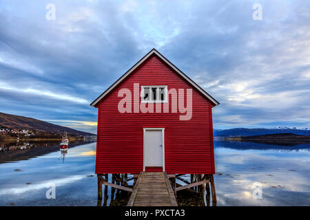 Pittoresque paysage stock images Cercle arctique, l'île de Kvaloya Troms nr Tromso le nord de la norvège Banque D'Images