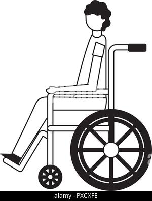 L'homme dans le fauteuil roulant bénévoles white background vector illustration Illustration de Vecteur