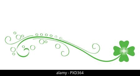 Vrille trèfle à quatre feuilles vert illustration vecteur EPS10 Illustration de Vecteur