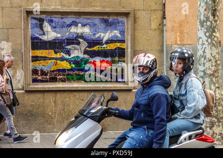 Palma Street Ceramic Art on the Wall, Carrer de la Unió, Palma de Mallorca Street Art Espagne Banque D'Images