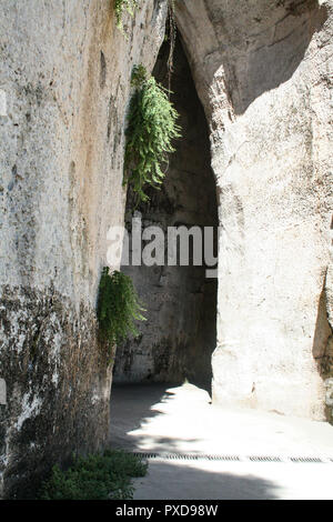 Dionysius ear , ancien grec appelé prison de Latomie Syracuse parc archéologique, Italie Banque D'Images