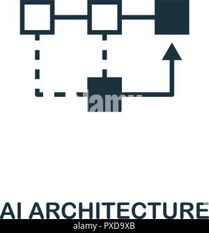 L'icône de l'architecture de l'IA. La conception de style premium collection de l'intelligence artificielle. UX et l'interface utilisateur. L'icône de l'architecture ia parfaite pixel. Pour la conception web, l'app Illustration de Vecteur