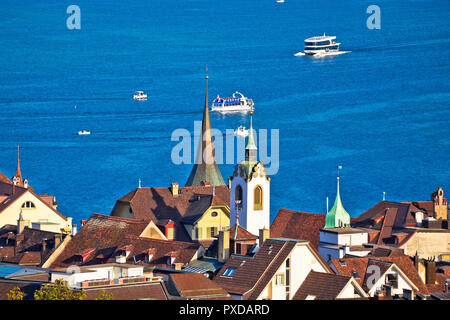 Lake Luzerne Suisse idyllique vue front de mer, des paysages de la Suisse Banque D'Images