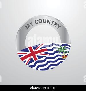 Territoire britannique de l'Océan Indien badge drapeau de mon pays Illustration de Vecteur