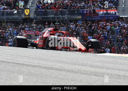 21 octobre 2018, le circuit des Amériques, Austin, USA ; Grand Prix de Formule 1 des États-Unis, jour de course, la Scuderia Ferrari, Sebastian Vettel Banque D'Images
