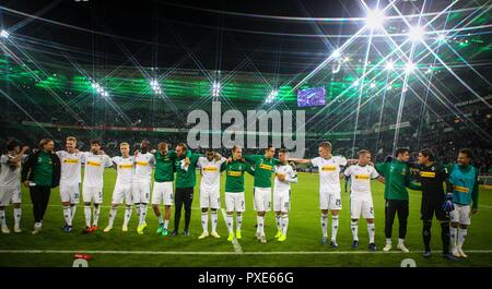 Mönchengladbach, Deutschland. 21 Oct, 2018. firo : 21.10.2018, football, 1.Bundesliga, la saison 2018/2019, Borussia Mönchengladbach - FSV FSV FSV Mainz 05, final jubilation, déposant, fonction, usage général, dans le monde entier | Crédit : dpa/Alamy Live News Banque D'Images