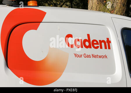 Londres. UK 22 Oct 2018 - Maison Cadente ingénieurs gaz réparation d'une fuite de gaz majeure sur AA105 Green Lanes, Harringay dans le nord de Londres. Plus de 100 personnes ont été mises en hôtels comme une grande surface a été bouclée. A105 Green Lanes dans les deux sens fermée en raison de sept Sœurs Road (Manoir) à B150 Endymion Road. Credit : Dinendra Haria/Alamy Live News Banque D'Images