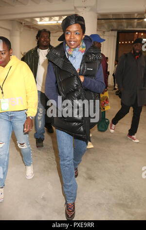 20 octobre 2018 - Brooklyn, NY Lauryn Hill dans les coulisses du Festival Envsn à Industrie Ville 20 octobre 2018 à Brooklyn, New York. Crédit photo : Walik Goshorn/Mediapunch Banque D'Images