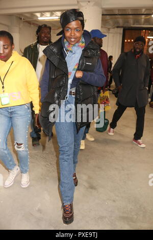 20 octobre 2018 - Brooklyn, NY Lauryn Hill dans les coulisses du Festival Envsn à Industrie Ville 20 octobre 2018 à Brooklyn, New York. Crédit photo : Walik Goshorn/Mediapunch Banque D'Images