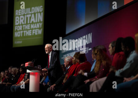 © Chris Bull. 26/9/18 Liverpool , Royaume-Uni. La conférence du Parti travailliste aujourd'hui (mercredi 26 Septeber 2018). Chef du parti travailliste le discours de Jeremy Corbyn. Crédit photo : CHRIS BULL Banque D'Images