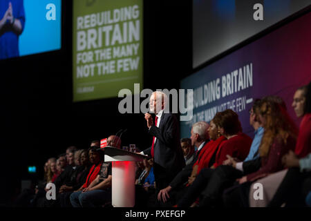 © Chris Bull. 26/9/18 Liverpool , Royaume-Uni. La conférence du Parti travailliste aujourd'hui (mercredi 26 Septeber 2018). Chef du parti travailliste le discours de Jeremy Corbyn. Crédit photo : CHRIS BULL Banque D'Images