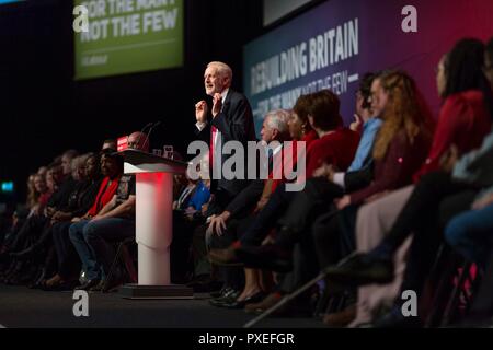 © Chris Bull. 26/9/18 Liverpool , Royaume-Uni. La conférence du Parti travailliste aujourd'hui (mercredi 26 Septeber 2018). Chef du parti travailliste le discours de Jeremy Corbyn. Crédit photo : CHRIS BULL Banque D'Images