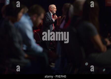 © Chris Bull. 26/9/18 Liverpool , Royaume-Uni. La conférence du Parti travailliste aujourd'hui (mercredi 26 Septeber 2018). Chef du parti travailliste le discours de Jeremy Corbyn. Crédit photo : CHRIS BULL Banque D'Images