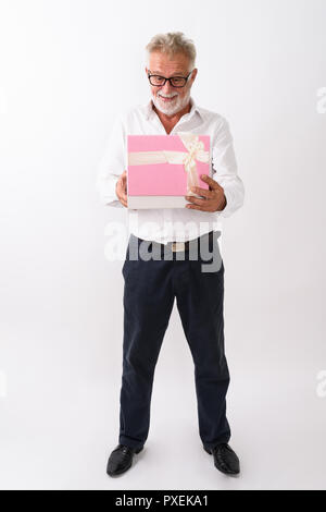 Full body shot de happy senior homme barbu kissing Banque D'Images